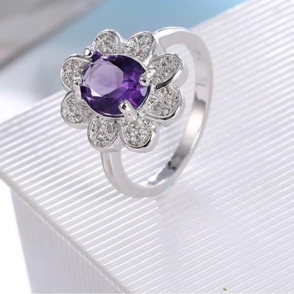Purple Flower Ring - Picture 1 of 3